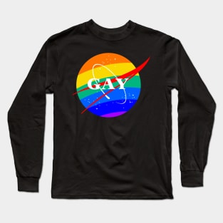 Gay NASA Logo Space Gay Geek Pride Long Sleeve T-Shirt